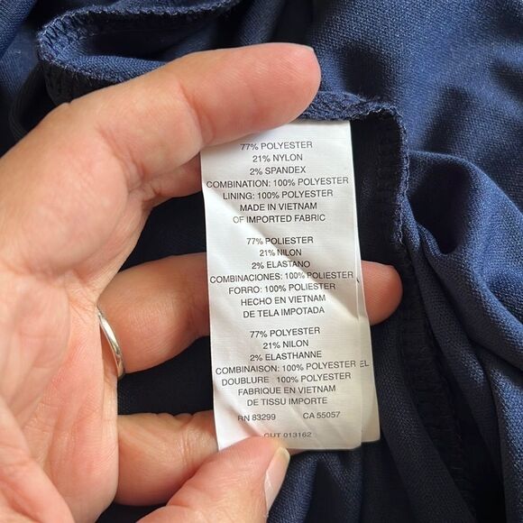 NEW Marina Navy Blue Lace Floor Length Formal Event Evening Dress Sz 6 - Picture 4 of 15